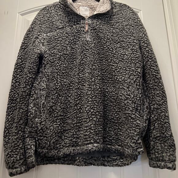 Thread & Supply Women’s Wubby 1/4 Zip‎ Fleece Sherpa Pullover Jacket Size L Gray - Picture 4 of 5